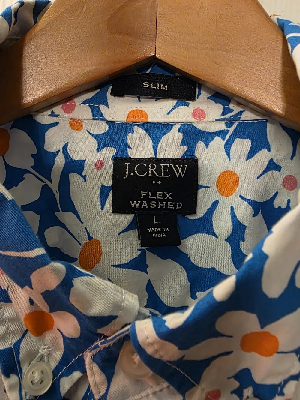 J. Crew Blue Floral Short-Sleeve Button-Down Shirt